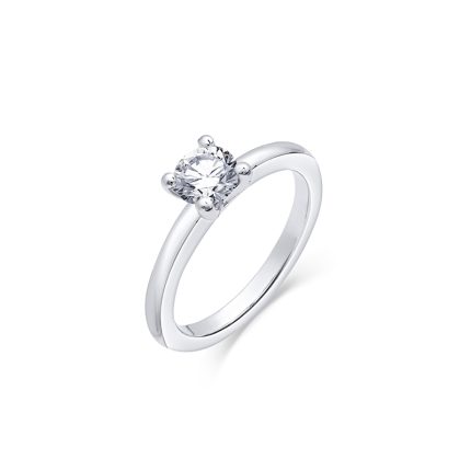 Anillo Platino con Diamante para Mujer de Oro Blanco - Solitario 2 | Mosso