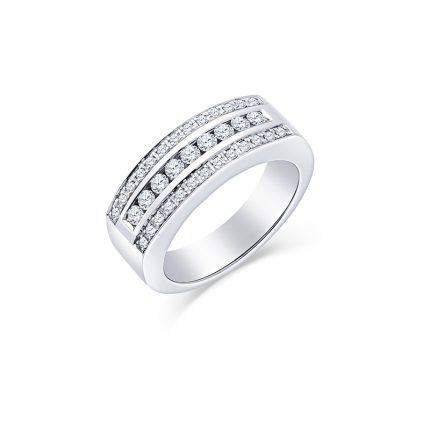 Anillo de Oro Blanco 18 Kilates con Diamante - Bausi Top | Mosso