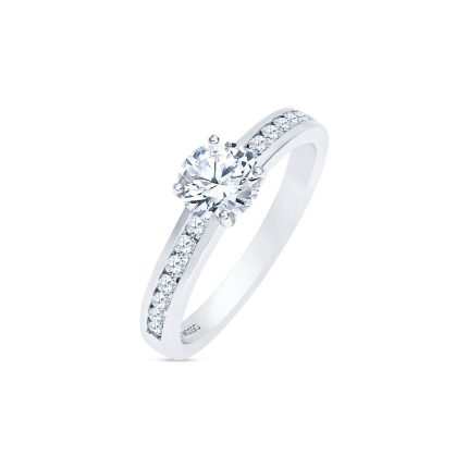 Women's Platinum Engagement Ring with Diamonds - Solitaire 7 | Mosso