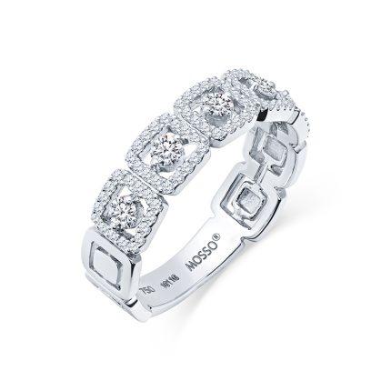 Mosso Quadrato di Diamanti Ring