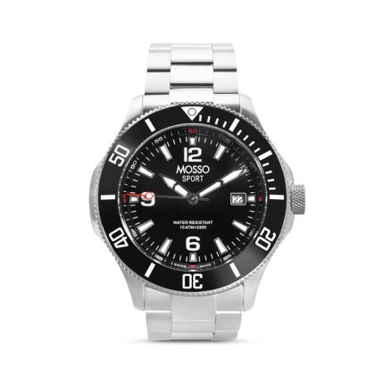 Black Stainless Steel Sports Watch for Men - Sport | Mosso