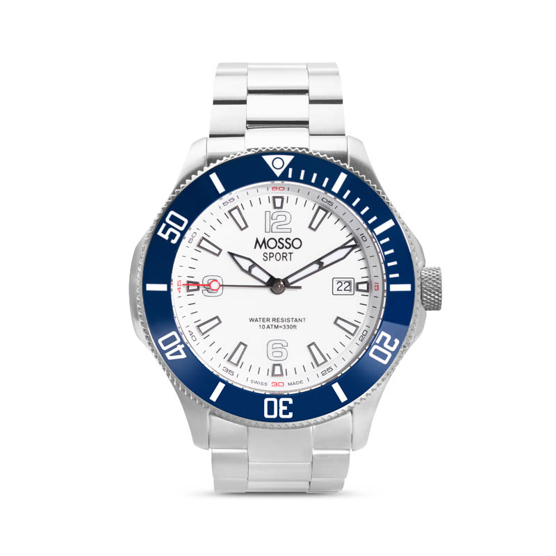 Reloj Deportivo Blanco para Hombre de Acero Inoxidable - Sport