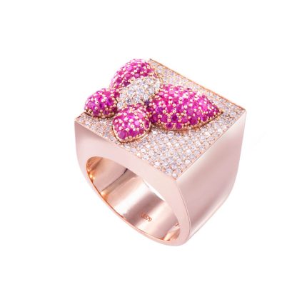 Mosso Farfalla Rosa Rrubino Ring