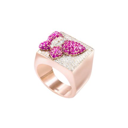 Mosso Farfalla Rosa Rubino Ring