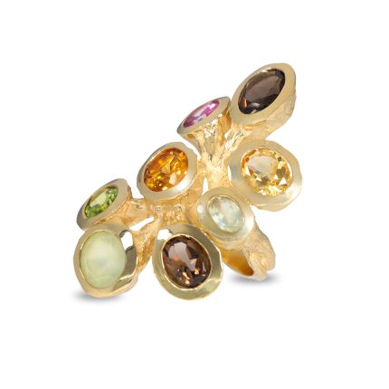 Women's Etruscan Ring - Ramo Colorato Mosso